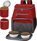 丨Dog Travel Bag Backpack, Airline Approved Pet Supplies Backpack, Dog Travel Backpack with 2 Silicone Collapsible Bowls and 2 Food Baskets. Black