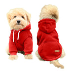 Dog Sweaters for Small Dogs, Fall Warm Dogs Boy Clothes Sweater, Medium Puppy with Pocket Fleece for Small Dog Girl Winter Hoodie Pet Clothes, Pet Supplies Red