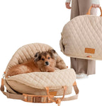 Dog Car Seat for Small Dogs – 3-In-1 Travel Carrier, Booster & Dog Bed for Car – Washable, Anti-Slip, Safety Straps – Fits Front & Back Seats – Cozy Pet Car Seat up to 25 Lbs – Pink