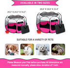 Portable Foldable Pet Playpen/Detachable Mesh Cover+Waterproof/Free Carrying Case+Free Travel Bowl/Indoor and Outdoor Use for Dog/Cat/Puppy/Rabbit