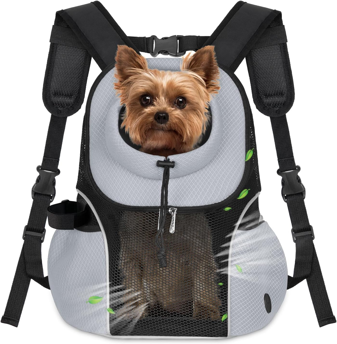 Pet Dog Carrier Backpack Small Dog Front Backpack Ventilated Mesh Dog Travel Back Pack with Safety Belt for Travel Hiking Cycling Outdoor Adventures (Size L: 10-14 Lbs, Rethink Pink)