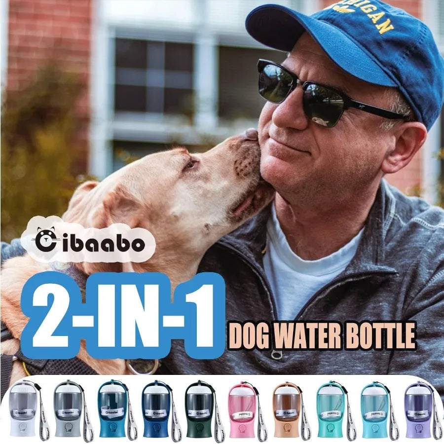 Dog Water Bottle with Food Container Travel Puppy Water Bowl Portable Pet Dispenser Dog Stuff Accessories Items Puppy Essential