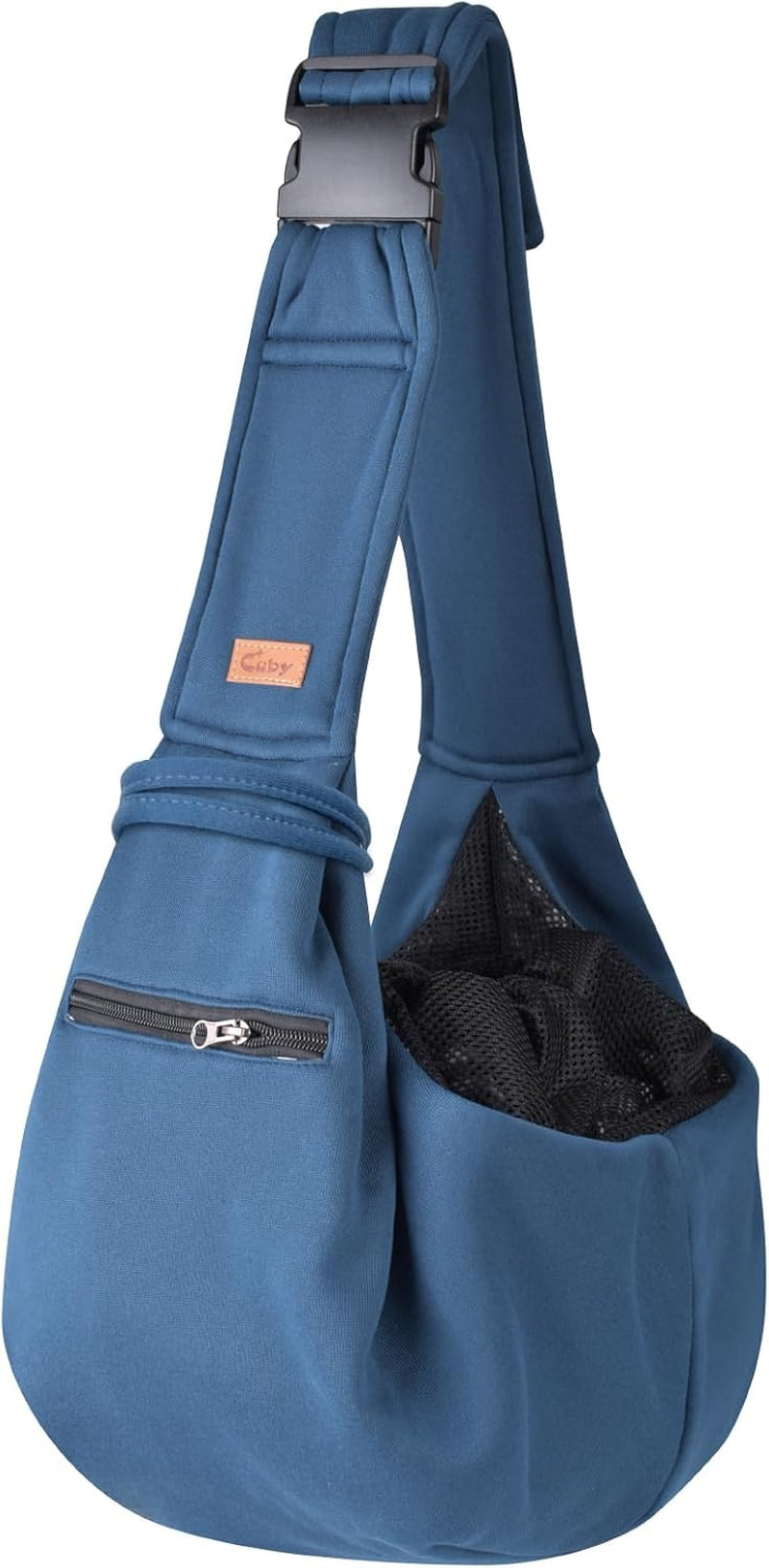Dog and Cat Sling Carrier - Hands Free Reversible Pet Papoose Bag - Soft Pouch and Tote Design - Suitable for Puppy, Small Dogs Cats Outdoor (Grey, Adjust Strap 1.0)