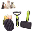 3PCS Dog Grooming Kit - Deshedding Brush, Slicker Brush, Bath Brush and Comb for Pet Supplies (Green Black)