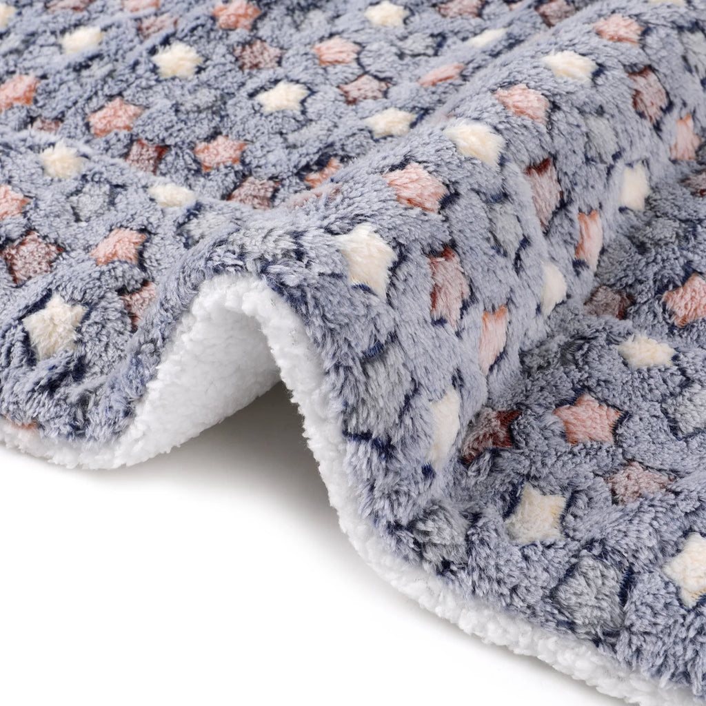Soft Dog Cat Crate Bed Blanket Reversible Fleece Pet Bed Kennel Pads
