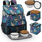 Dog Travel Bag,Airline Approved Pet Supplies Backpack, Dog Travel Backpack with 2 Silicone Collapsible Bowls and 2 Food Baskets.