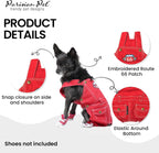 Denim Overall - Embroidered “ Route 66 “ Red Dog Jumpsuit - Breathable Dog Costume - Machine Washable Dog Outfit - Dog Overalls for Small Dogs - S