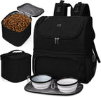 Dog Travel Bag,Airline Approved Pet Supplies Backpack, Dog Travel Backpack with 2 Silicone Collapsible Bowls and 2 Food Baskets.