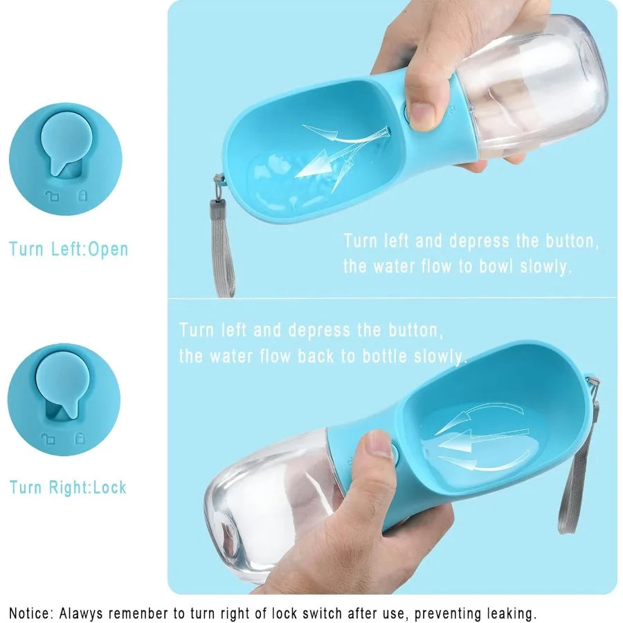 Dog Water Bottle with Food Container Travel Puppy Water Bowl Portable Pet Dispenser Dog Stuff Accessories Items Puppy Essential