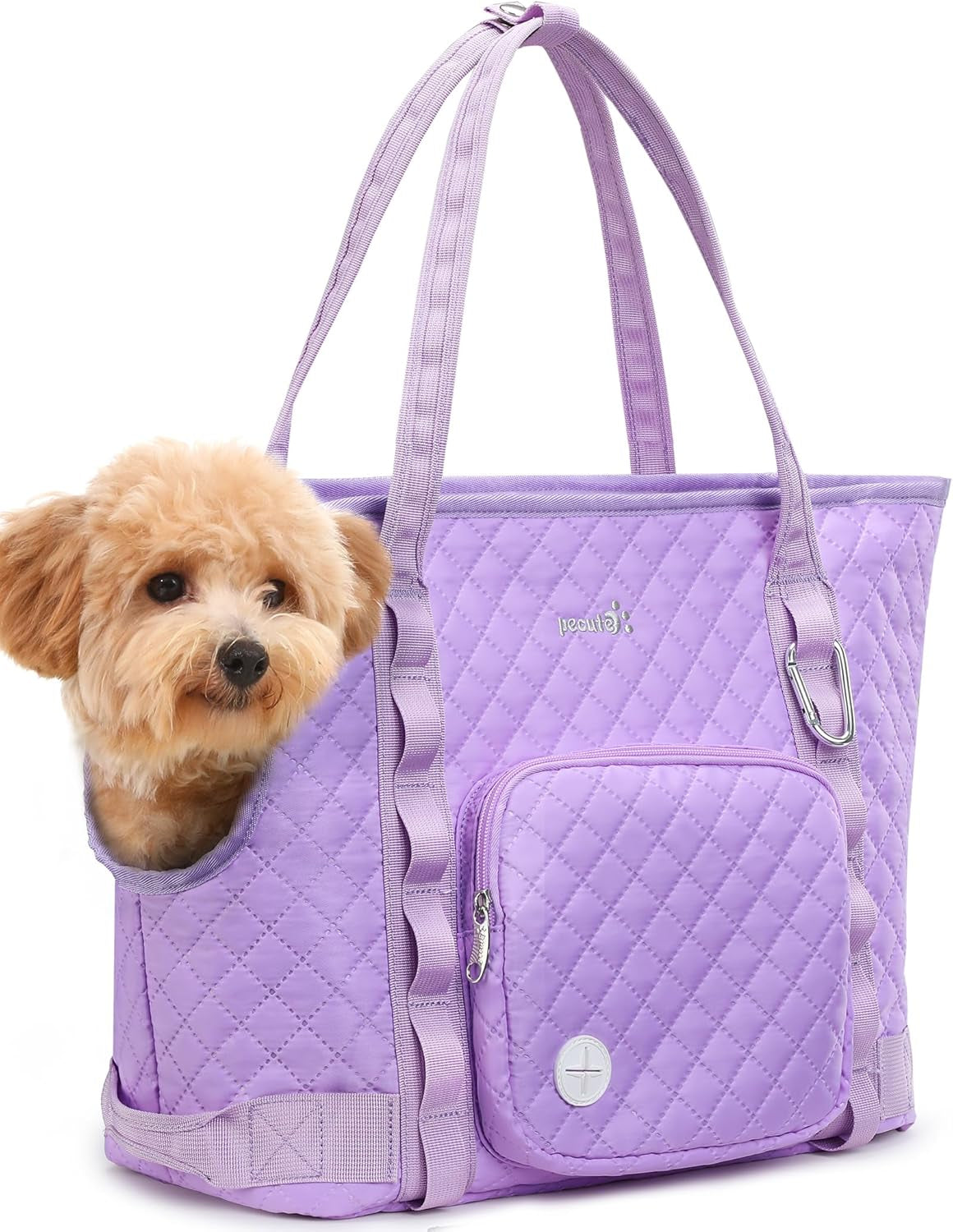 Dog Purse Carrier, Dog Carrier with Pockets for Small Dogs, Fits Dogs 5.5 Lbs to 11 Lbs, Cat and Puppies Tote Bag, Outing, Travel, Vet, Green