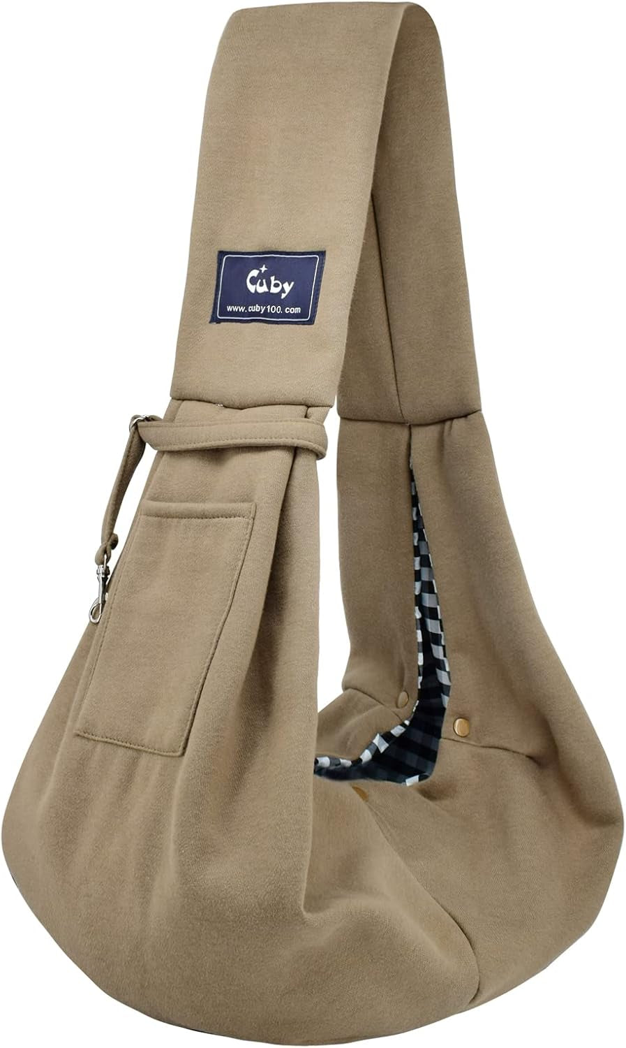 Dog and Cat Sling Carrier - Hands Free Reversible Pet Papoose Bag - Soft Pouch and Tote Design - Suitable for Puppy, Small Dogs Cats Outdoor (Grey, Adjust Strap 1.0)
