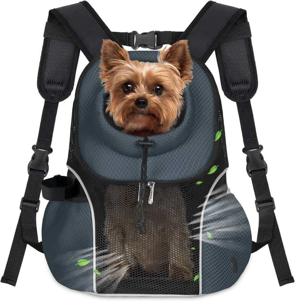 Pet Dog Carrier Backpack Small Dog Front Backpack Ventilated Mesh Dog Travel Back Pack with Safety Belt for Travel Hiking Cycling Outdoor Adventures (Size L: 10-14 Lbs, Rethink Pink)