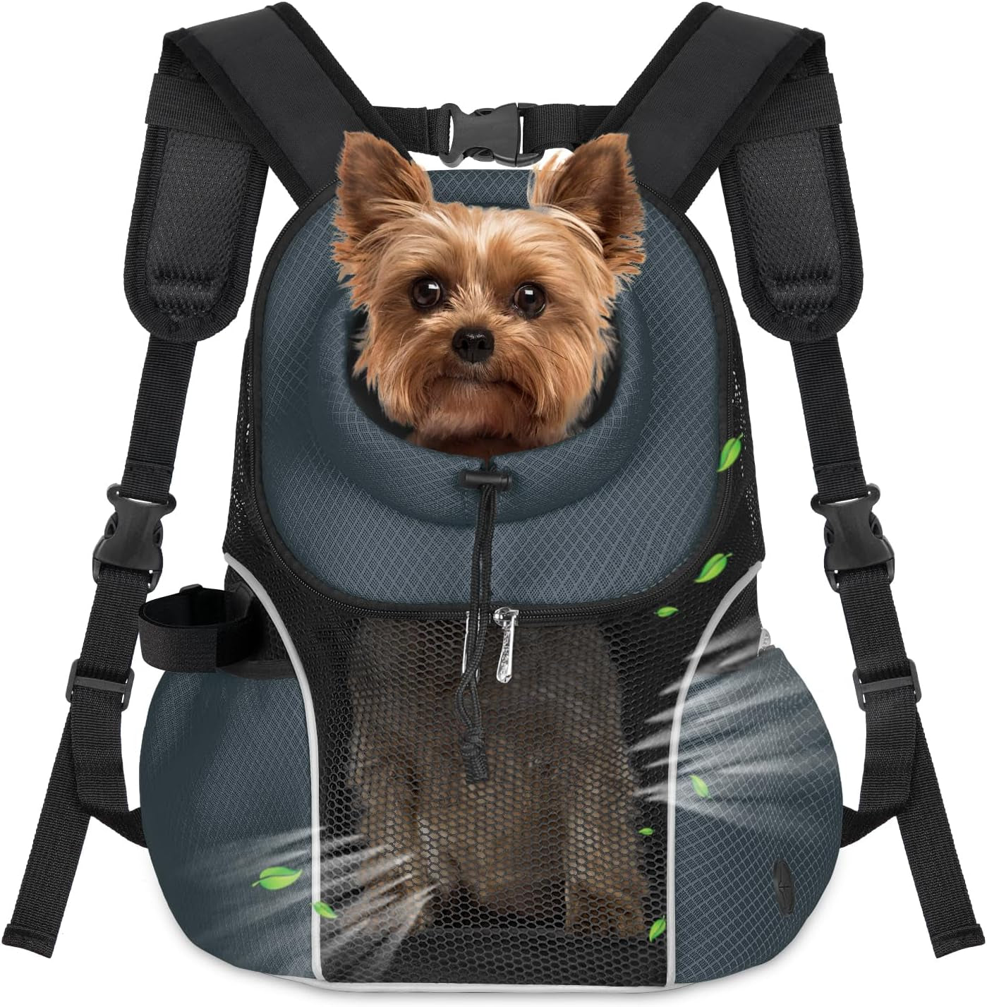 Pet Dog Carrier Backpack Small Dog Front Backpack Ventilated Mesh Dog Travel Back Pack with Safety Belt for Travel Hiking Cycling Outdoor Adventures (Size L: 10-14 Lbs, Rethink Pink)