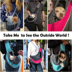 Pet Dog Sling Carrier Adjustable Strap, Zipper Opening Can Soothe Pets, Free Hands Puppy Sling Bag with Safety Leash, Small Dog Crossbody Bag for Outdoor Travel (M (Up to 10 Lbs),Orange)