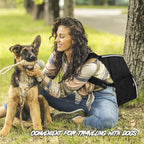 丨Dog Travel Bag Backpack, Airline Approved Pet Supplies Backpack, Dog Travel Backpack with 2 Silicone Collapsible Bowls and 2 Food Baskets. Black