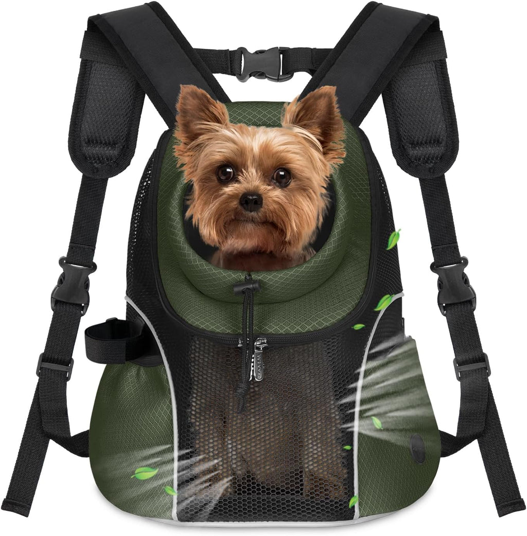 Pet Dog Carrier Backpack Small Dog Front Backpack Ventilated Mesh Dog Travel Back Pack with Safety Belt for Travel Hiking Cycling Outdoor Adventures (Size L: 10-14 Lbs, Rethink Pink)