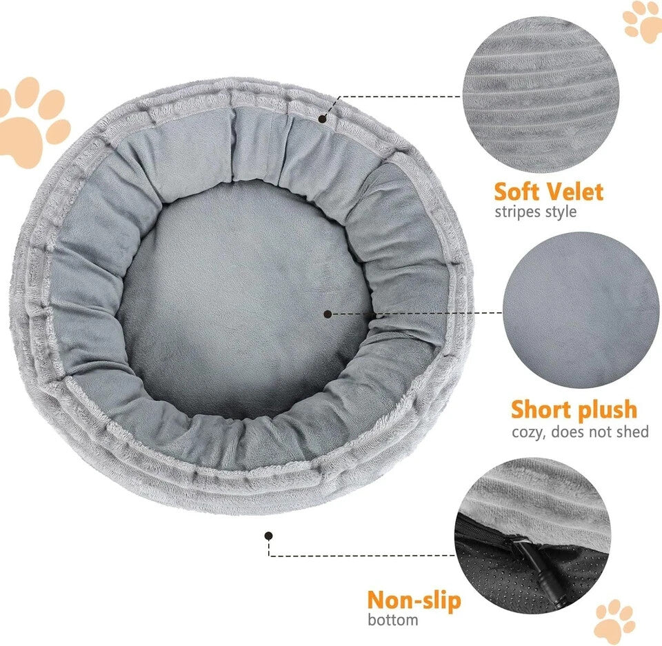Heated Cat Bed for Indoor Cats, 20’’ Electric Cat Heated Bed Pet Warming Bed For