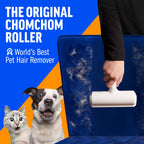 Chom Chom Roller Pet Hair Remover and Reusable Lint Roller -  Cat and Dog Hair Remover for Furniture, Couch, Carpet, Clothing and Bedding