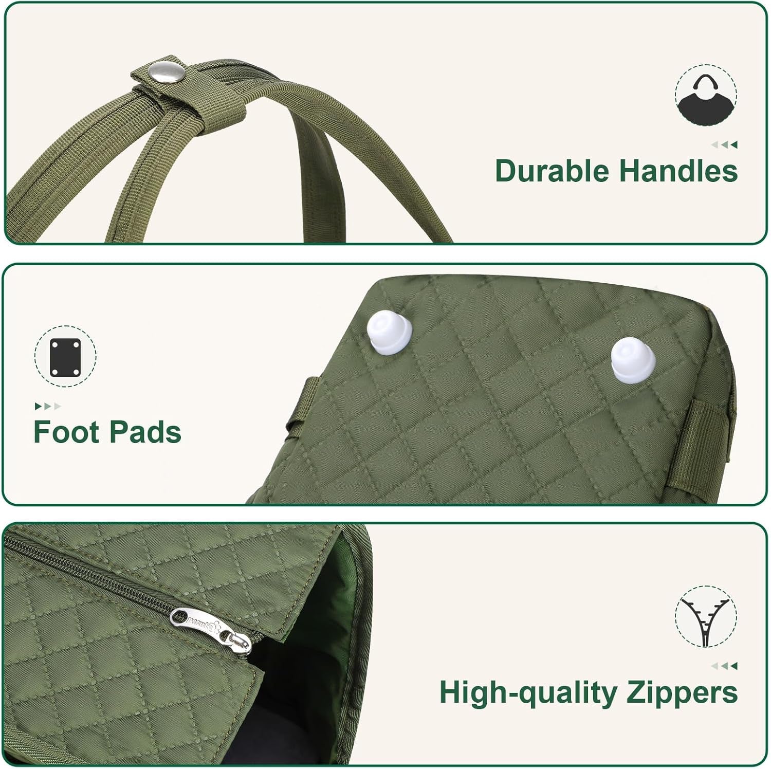 Dog Purse Carrier, Dog Carrier with Pockets for Small Dogs, Fits Dogs 5.5 Lbs to 11 Lbs, Cat and Puppies Tote Bag, Outing, Travel, Vet, Green