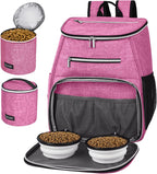 丨Dog Travel Bag Backpack, Airline Approved Pet Supplies Backpack, Dog Travel Backpack with 2 Silicone Collapsible Bowls and 2 Food Baskets. Black