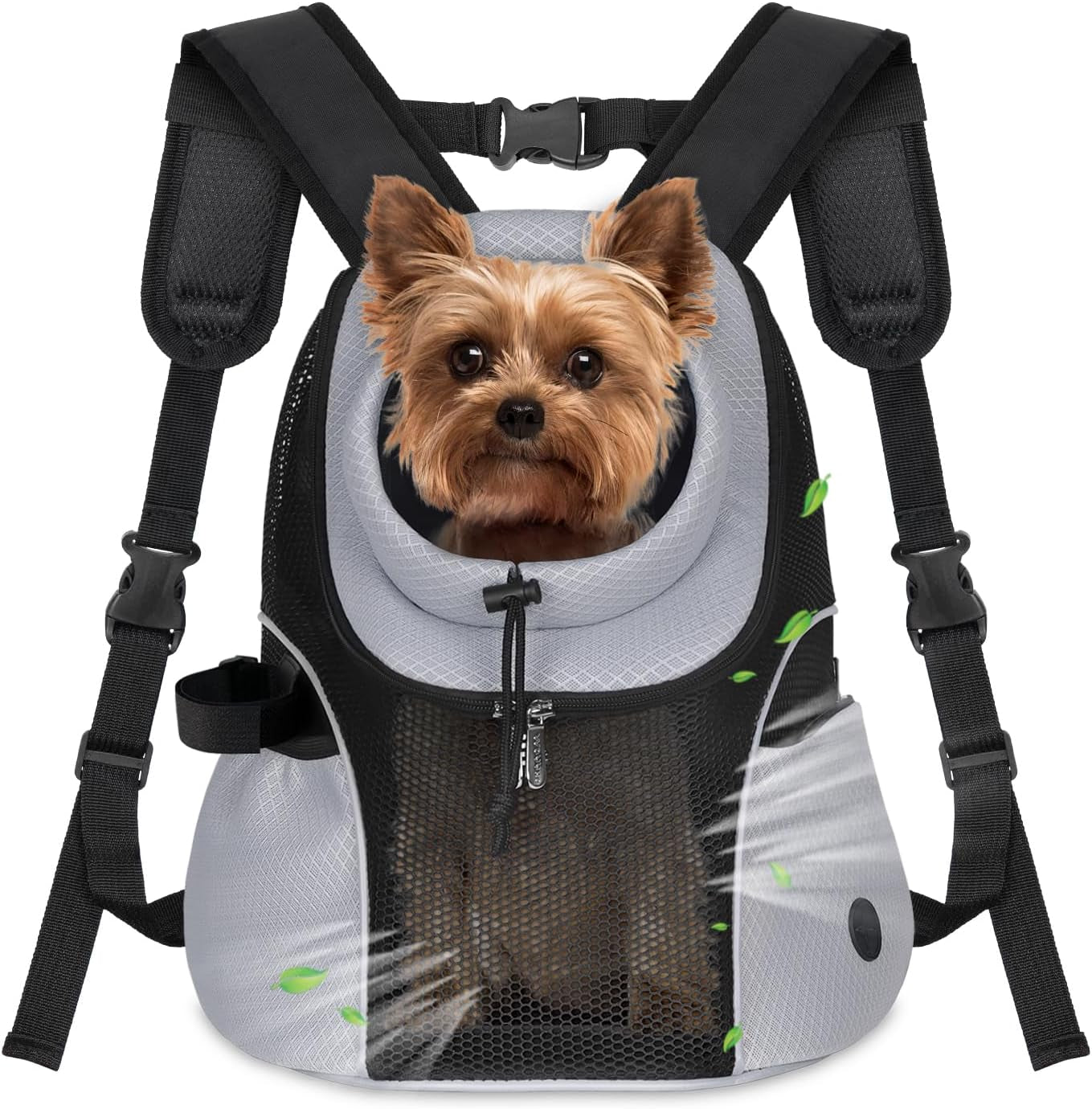 Pet Dog Carrier Backpack Small Dog Front Backpack Ventilated Mesh Dog Travel Back Pack with Safety Belt for Travel Hiking Cycling Outdoor Adventures (Size L: 10-14 Lbs, Rethink Pink)
