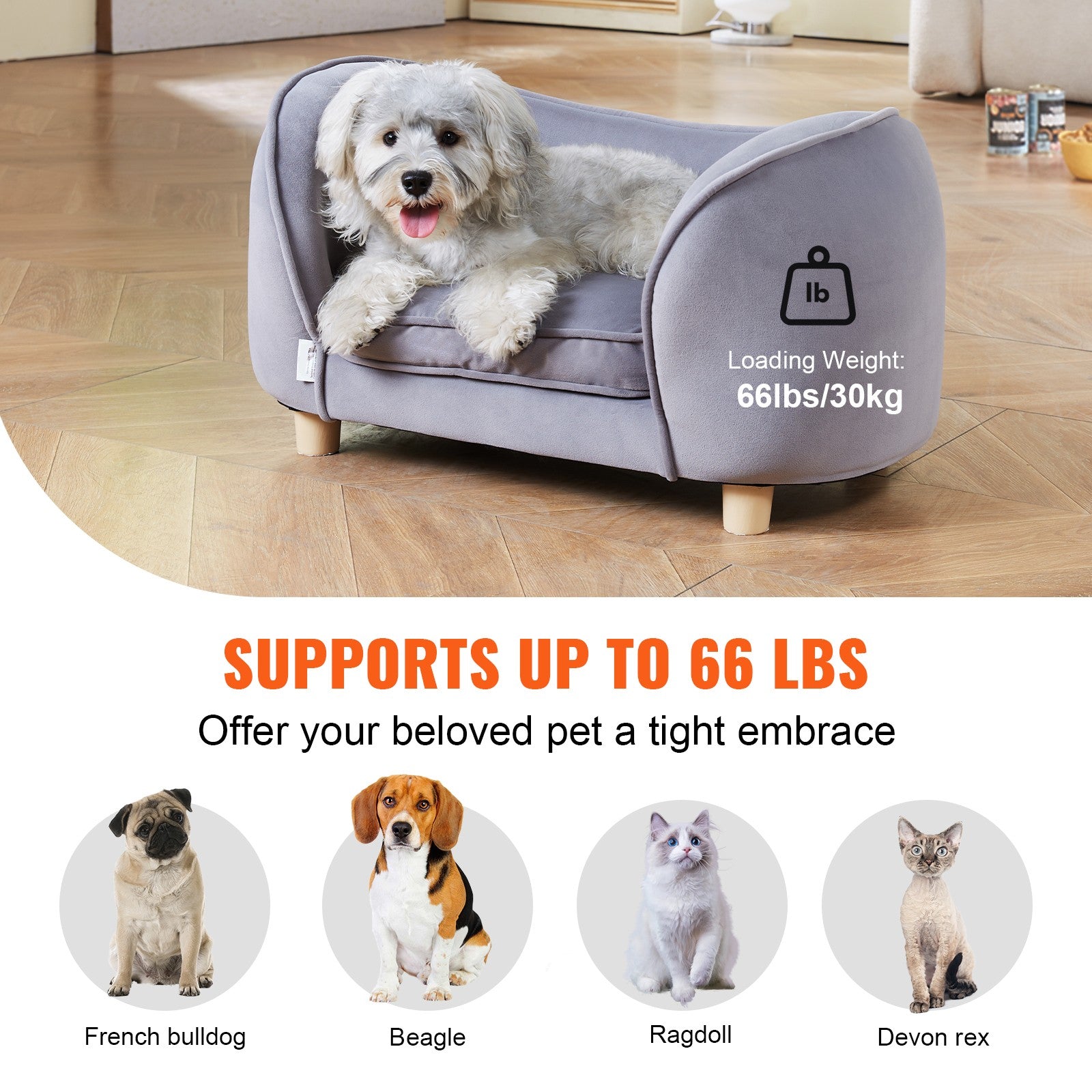Uimoso Pet Sofa Dog Couch for Small-Sized Dogs and Cats Dog Sofa Bed 66 Lbs