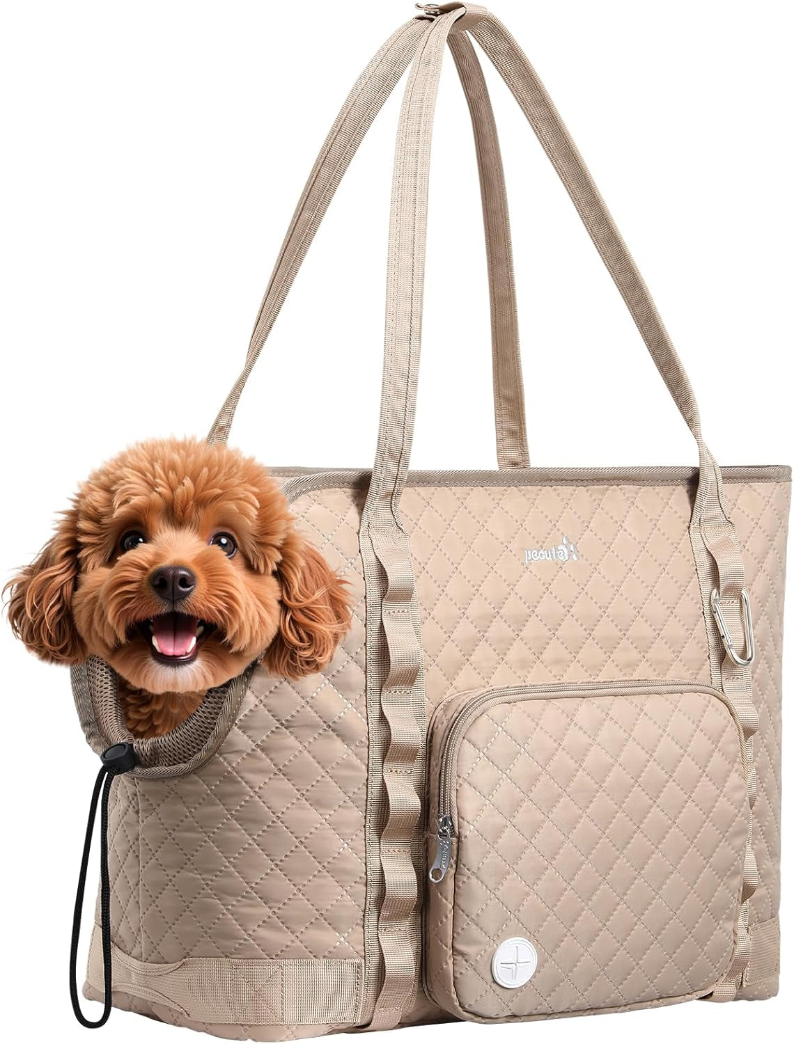 Dog Purse Carrier, Dog Carrier with Pockets for Small Dogs, Fits Dogs 5.5 Lbs to 11 Lbs, Cat and Puppies Tote Bag, Outing, Travel, Vet, Green