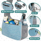 Small Dog Sling Carrier, Soft-Sided Crossbody Puppy Carrying Purse Bag, Adjustable Sling Pet Pouch to Wear Medium Dog Cat Travel, Dog Bag for Traveling, Breathable, Poop Bag Dispenser, Blue