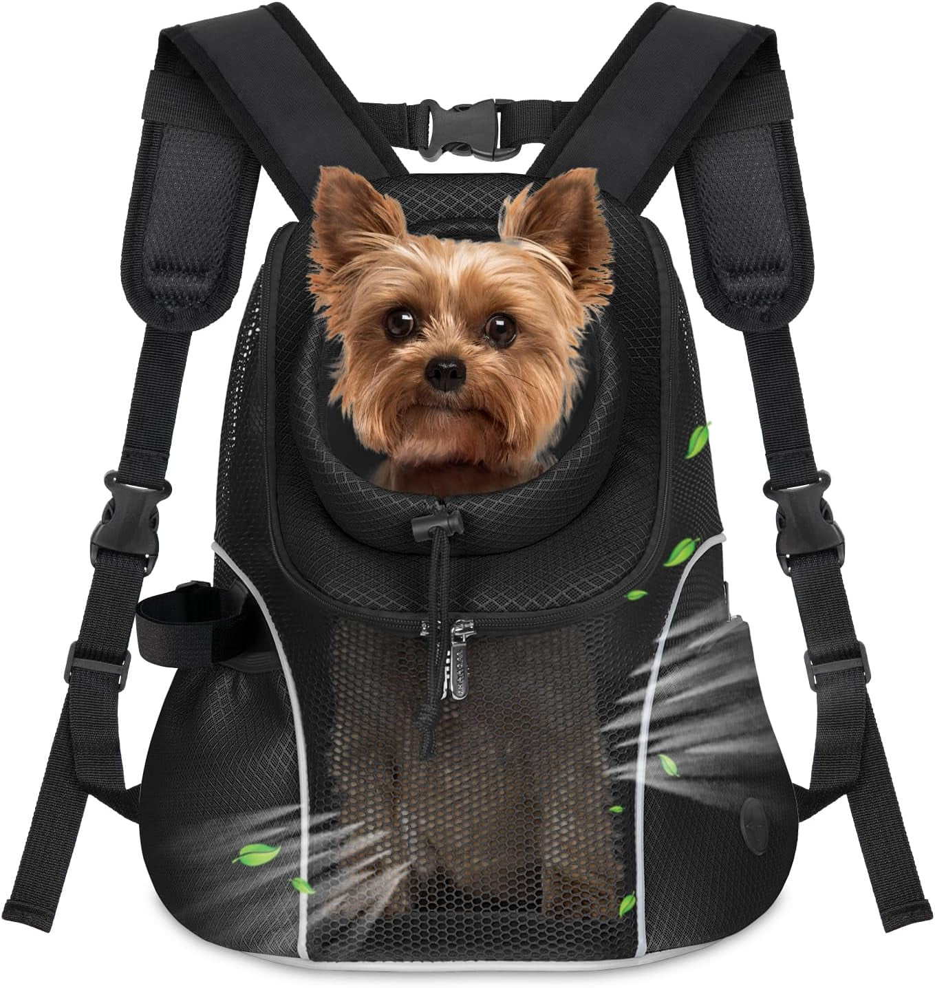 Pet Dog Carrier Backpack Small Dog Front Backpack Ventilated Mesh Dog Travel Back Pack with Safety Belt for Travel Hiking Cycling Outdoor Adventures (Size L: 10-14 Lbs, Rethink Pink)