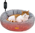 Heated Cat Bed for Indoor Cats, 20’’ Electric Cat Heated Bed Pet Warming Bed For