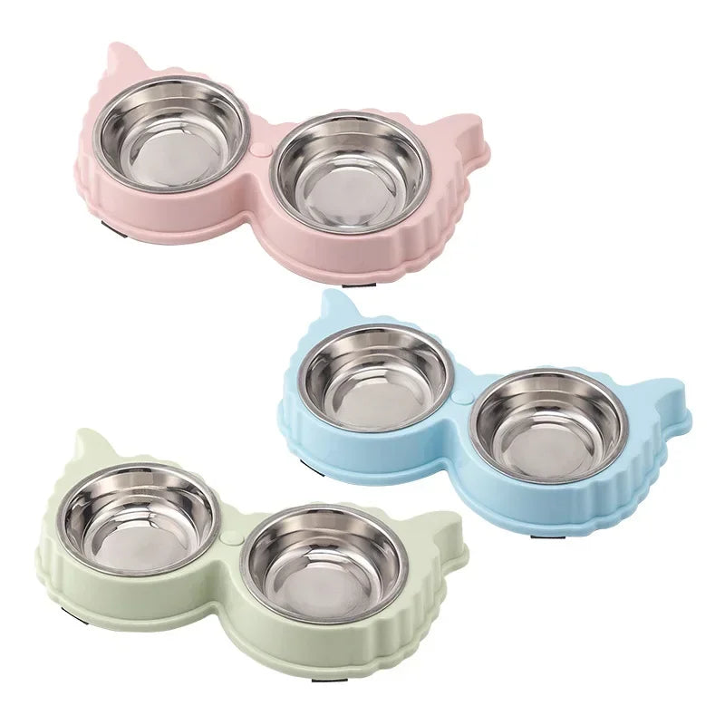 Pet Cute Plastic Food Water Bowls for Cats Dog Dishes Feeder and Drinker Eating Bowls Things Home Items Pet Supplies
