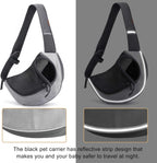 Pet Sling Carrier for Small Dogs Cats,Breathable Mesh Travelling Hand Free Puppy Backpack with Pouch and Adjustable Strap Carrier