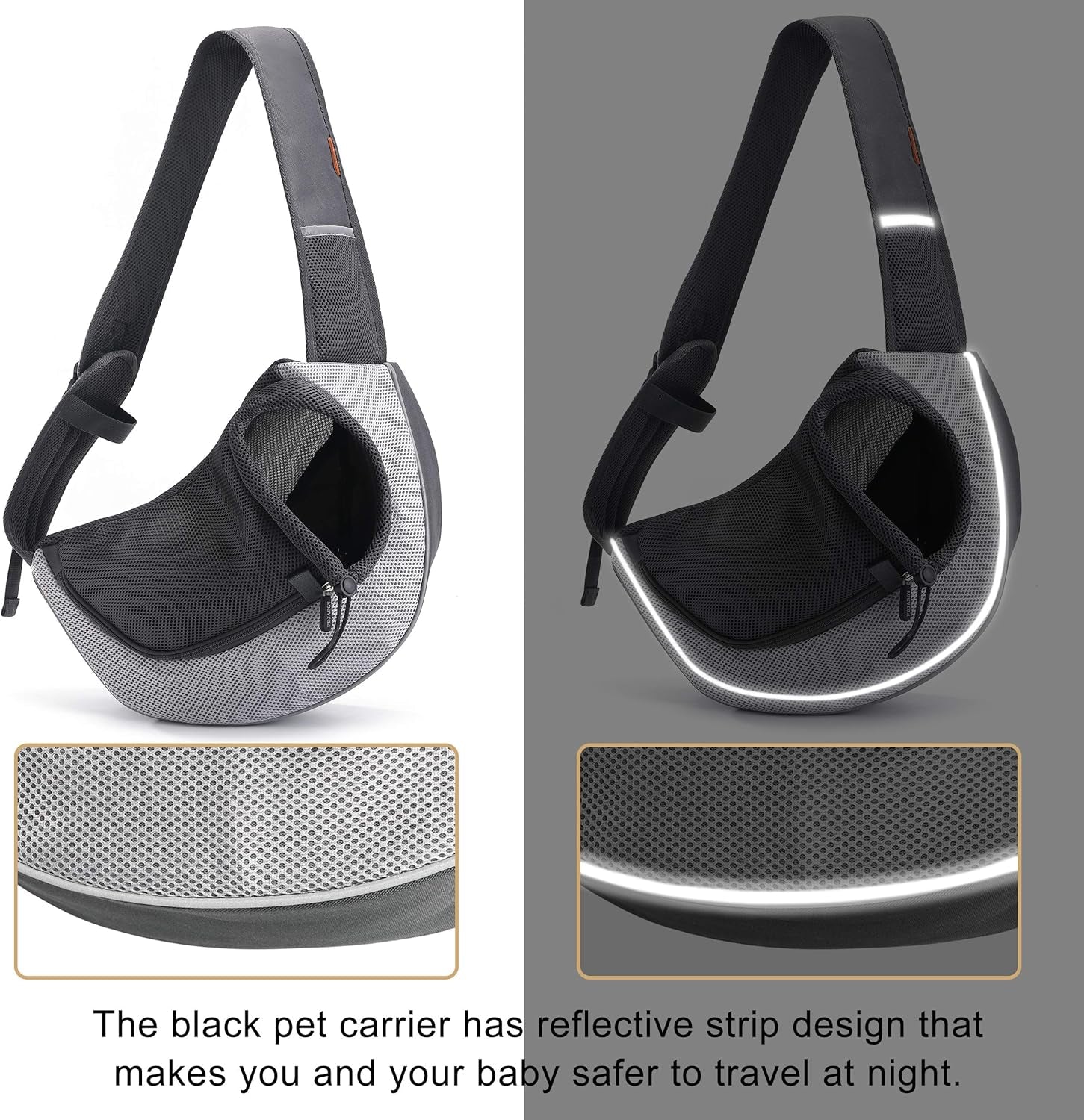Pet Sling Carrier for Small Dogs Cats,Breathable Mesh Travelling Hand Free Puppy Backpack with Pouch and Adjustable Strap Carrier