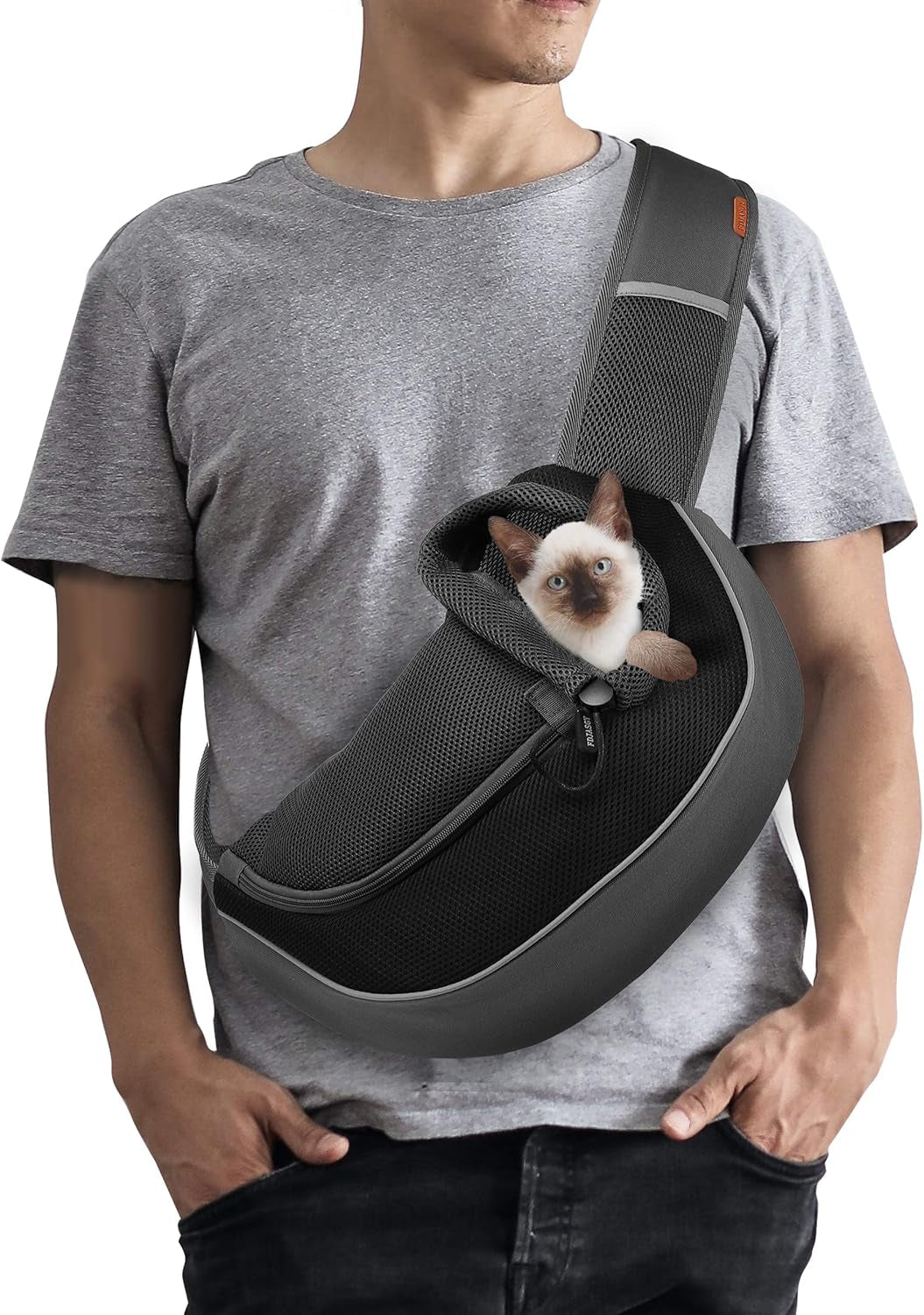 Pet Sling Carrier for Small Dogs Cats,Breathable Mesh Travelling Hand Free Puppy Backpack with Pouch and Adjustable Strap Carrier