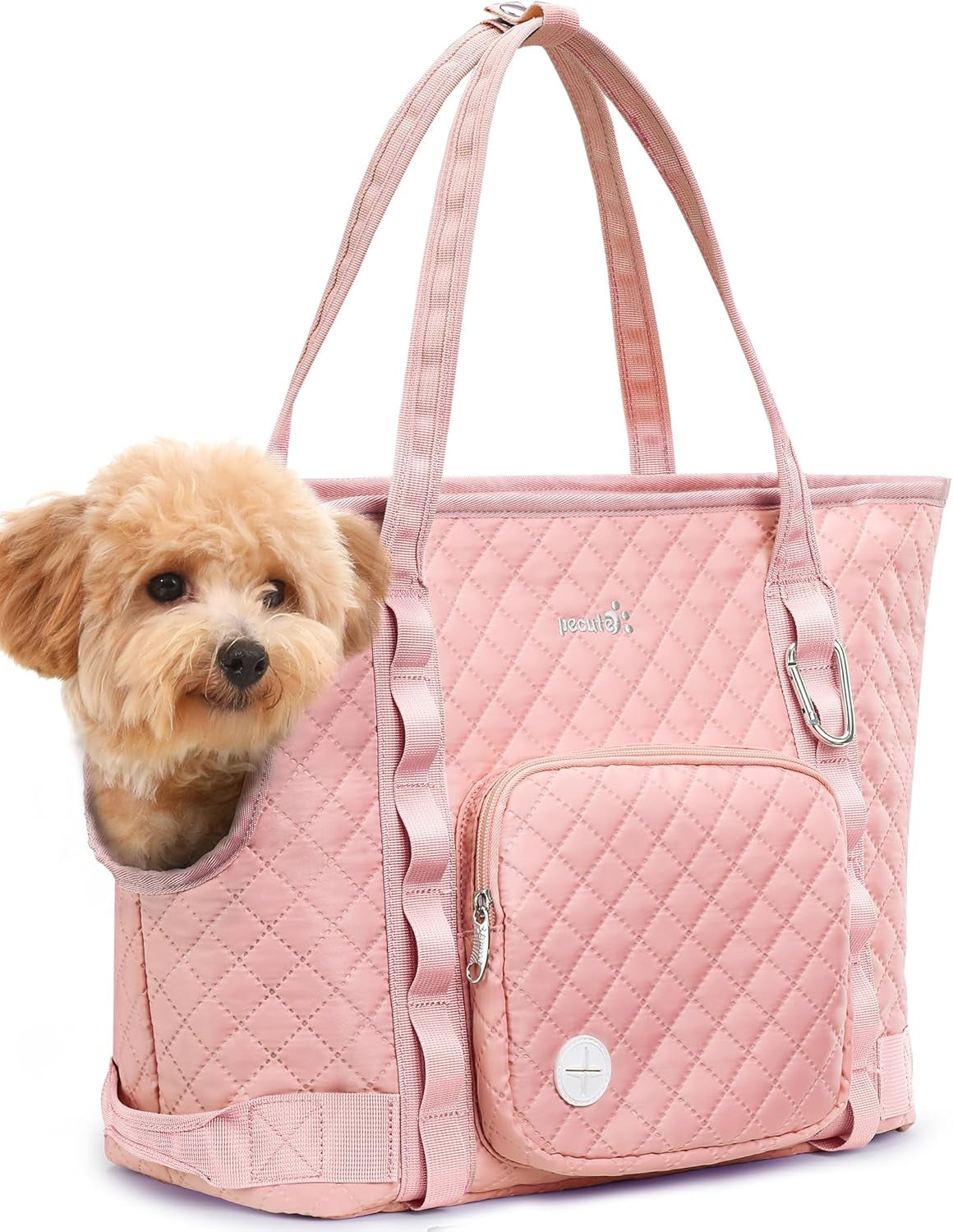 Dog Purse Carrier, Dog Carrier with Pockets for Small Dogs, Fits Dogs 5.5 Lbs to 11 Lbs, Cat and Puppies Tote Bag, Outing, Travel, Vet, Green