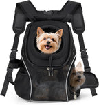 Pet Dog Carrier Backpack Small Dog Front Backpack Ventilated Mesh Dog Travel Back Pack with Safety Belt for Travel Hiking Cycling Outdoor Adventures (Size L: 10-14 Lbs, Rethink Pink)