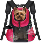 Pet Dog Carrier Backpack Small Dog Front Backpack Ventilated Mesh Dog Travel Back Pack with Safety Belt for Travel Hiking Cycling Outdoor Adventures (Size L: 10-14 Lbs, Rethink Pink)