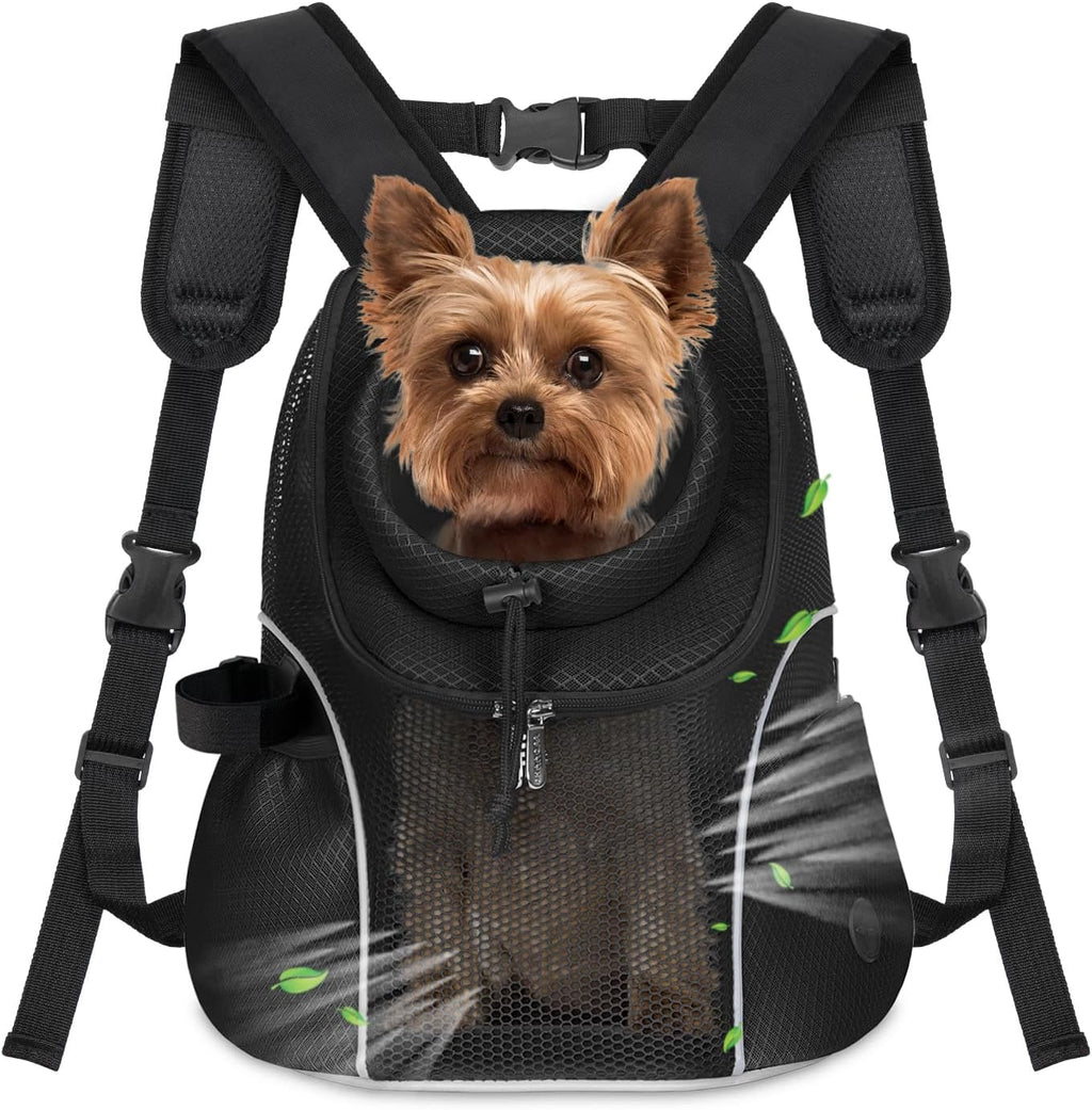 Pet Dog Carrier Backpack Small Dog Front Backpack Ventilated Mesh Dog Travel Back Pack with Safety Belt for Travel Hiking Cycling Outdoor Adventures (Size L: 10-14 Lbs, Rethink Pink)