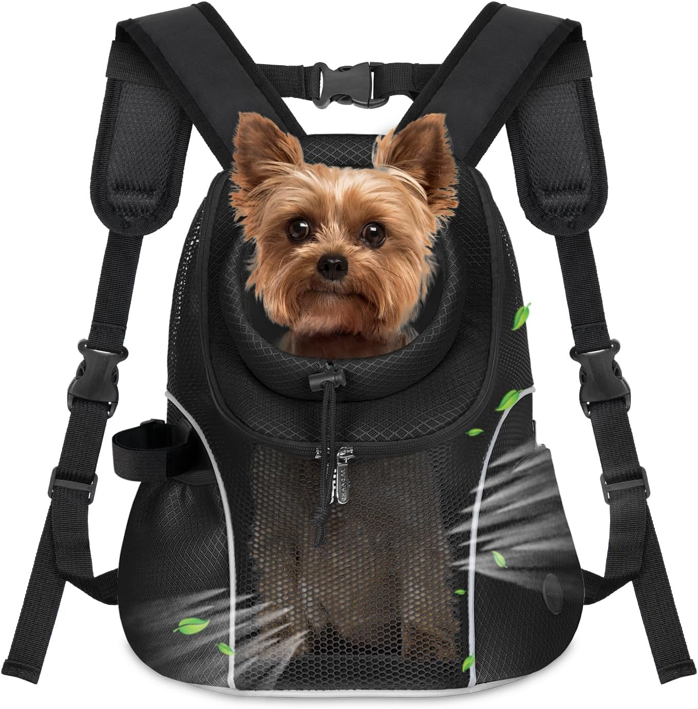Pet Dog Carrier Backpack Small Dog Front Backpack Ventilated Mesh Dog Travel Back Pack with Safety Belt for Travel Hiking Cycling Outdoor Adventures (Size L: 10-14 Lbs, Rethink Pink)