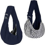 Dog and Cat Sling Carrier - Hands Free Reversible Pet Papoose Bag - Soft Pouch and Tote Design - Suitable for Puppy, Small Dogs Cats Outdoor (Grey, Adjust Strap 1.0)