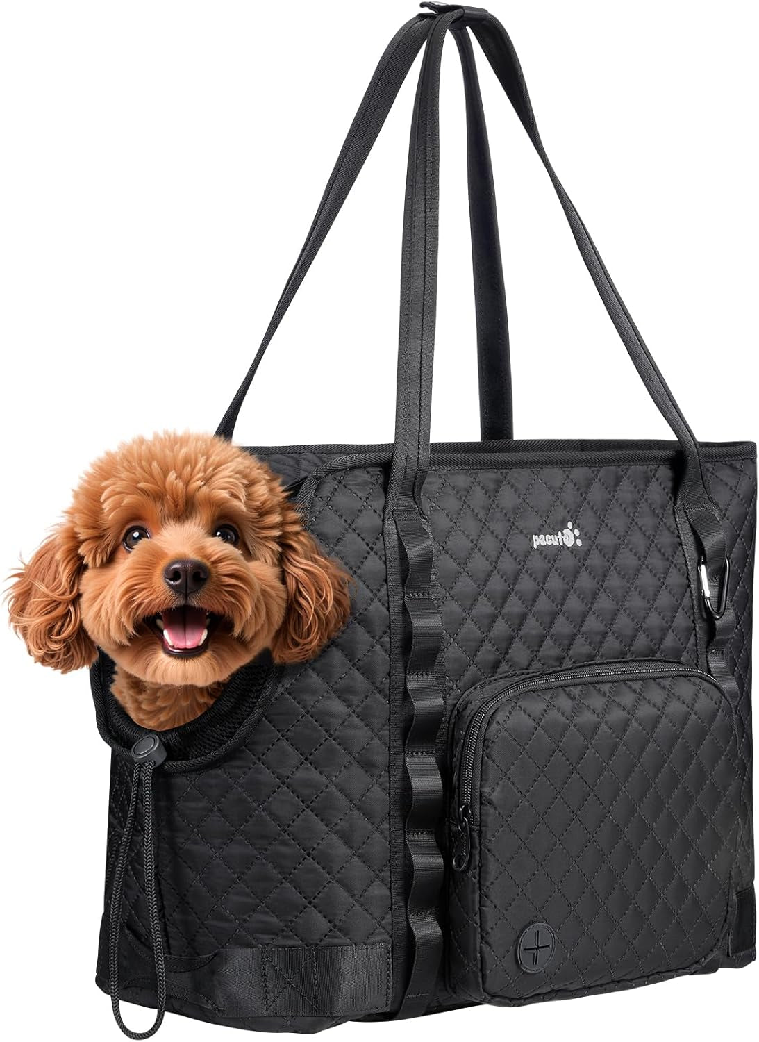 Dog Purse Carrier, Dog Carrier with Pockets for Small Dogs, Fits Dogs 5.5 Lbs to 11 Lbs, Cat and Puppies Tote Bag, Outing, Travel, Vet, Green