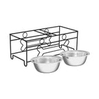 40 Oz. Stainless Steel Elevated Pet Bowls with 6.5 In. Tall Stand (Set of 2)