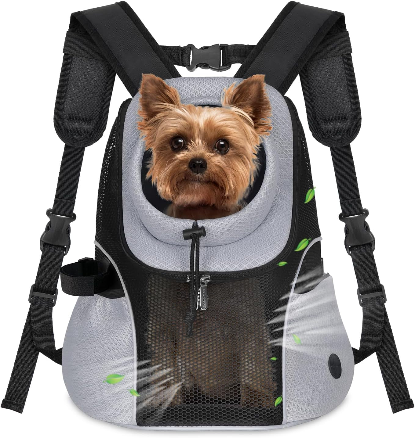 Pet Dog Carrier Backpack Small Dog Front Backpack Ventilated Mesh Dog Travel Back Pack with Safety Belt for Travel Hiking Cycling Outdoor Adventures (Size L: 10-14 Lbs, Rethink Pink)