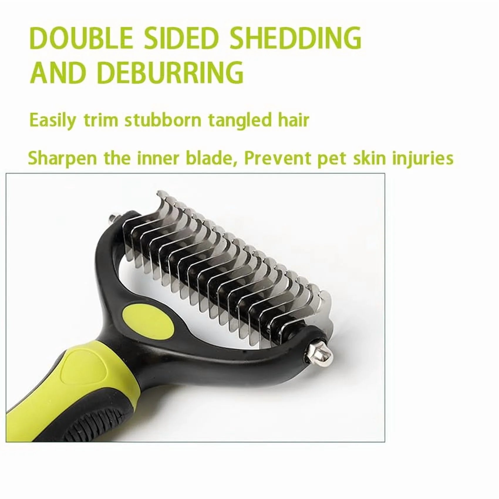 3PCS Dog Grooming Kit - Deshedding Brush, Slicker Brush, Bath Brush and Comb for Pet Supplies (Green Black)