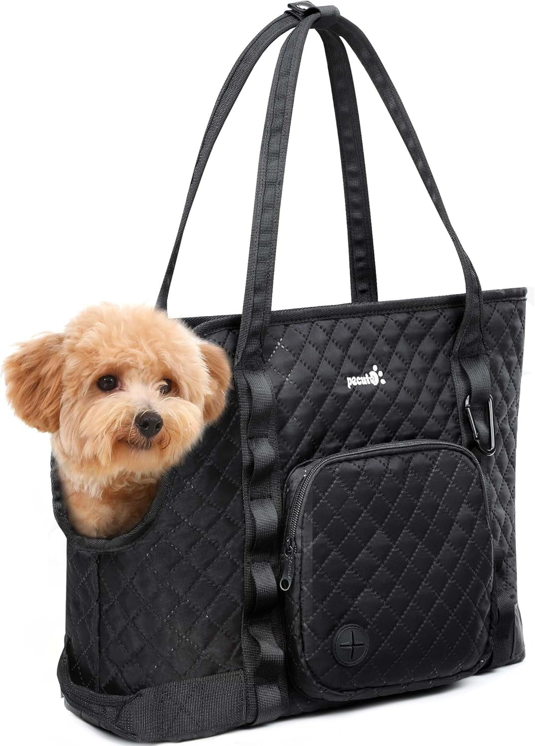 Dog Purse Carrier, Dog Carrier with Pockets for Small Dogs, Fits Dogs 5.5 Lbs to 11 Lbs, Cat and Puppies Tote Bag, Outing, Travel, Vet, Green