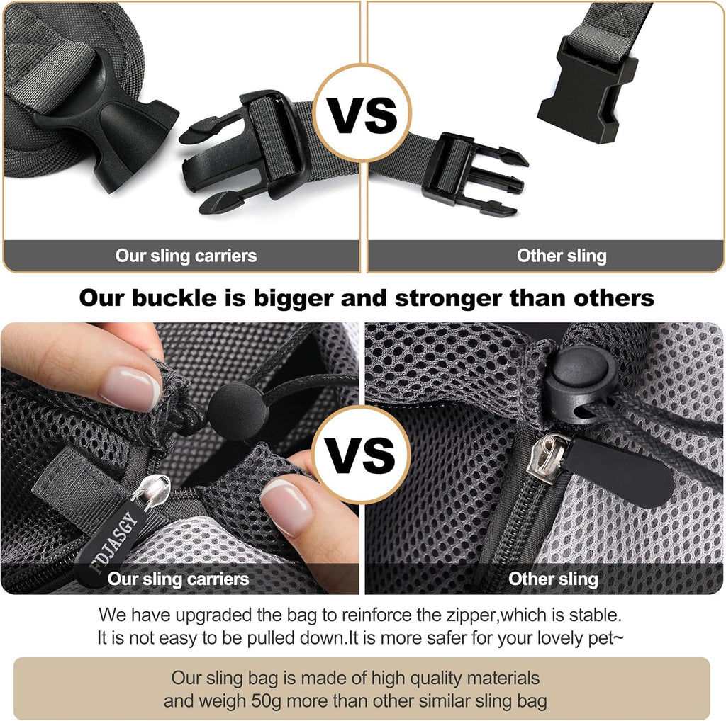 Pet Sling Carrier for Small Dogs Cats,Breathable Mesh Travelling Hand Free Puppy Backpack with Pouch and Adjustable Strap Carrier
