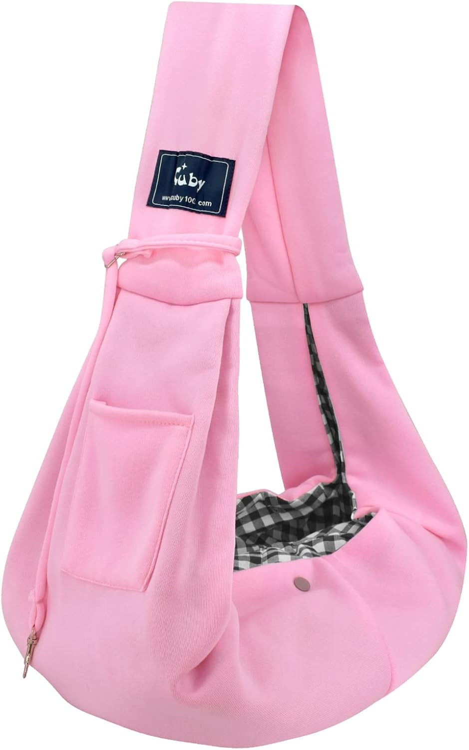 Dog and Cat Sling Carrier - Hands Free Reversible Pet Papoose Bag - Soft Pouch and Tote Design - Suitable for Puppy, Small Dogs Cats Outdoor (Grey, Adjust Strap 1.0)