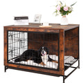 Dog Crate Furniture Kennel, Medium/Large Dog 38.5 Inch Doble Dog Crate with Storage Drawers, Modern Side End Table Indoor Wooden Dog House Heavy Duty for Brown