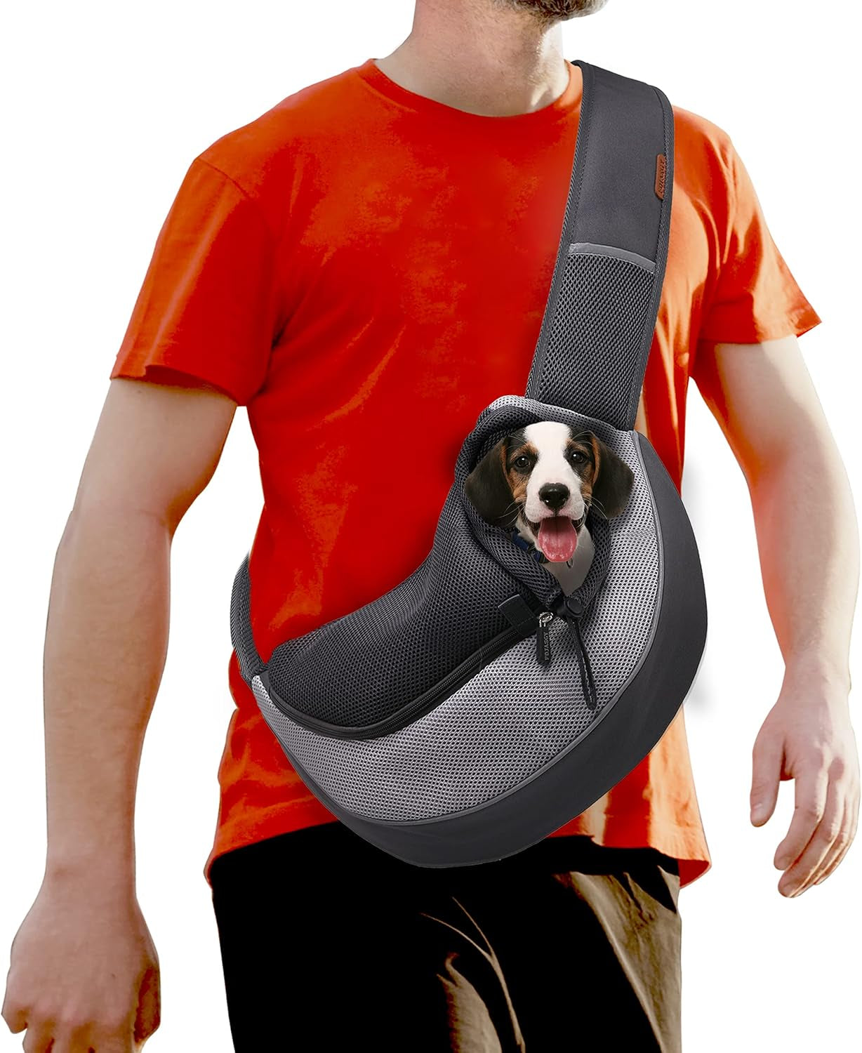 Pet Sling Carrier for Small Dogs Cats,Breathable Mesh Travelling Hand Free Puppy Backpack with Pouch and Adjustable Strap Carrier