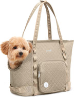 Dog Purse Carrier, Dog Carrier with Pockets for Small Dogs, Fits Dogs 5.5 Lbs to 11 Lbs, Cat and Puppies Tote Bag, Outing, Travel, Vet, Green